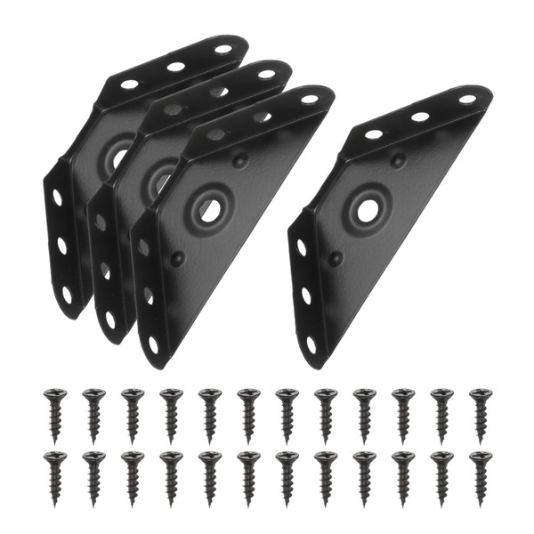 PATIKIL Gusset Joints, 4Pcs 68mm x 68mm Carbon Steel Corner
