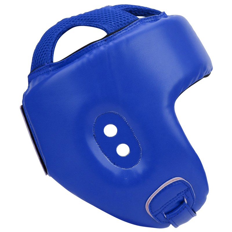 Boxing Helmet PU Leather Adjustable Head Guard Sanda Kickboxing Training