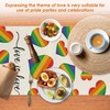 1 Heart Rainbow Tablecloth, 10 Rainbow Face Stickers, Pride Party