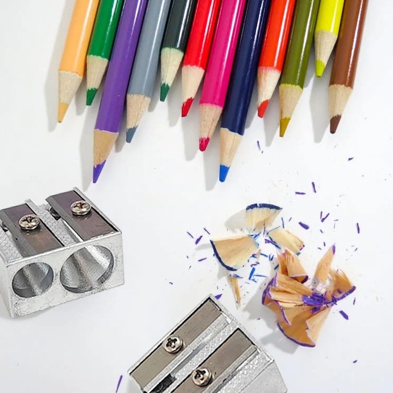 8 Pcs Handheld Metal Pencil Sharpener, Metal Pencil Sharpener, Small