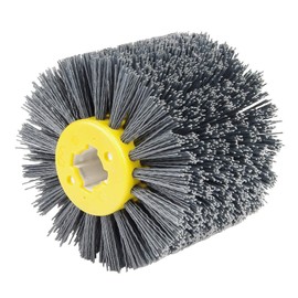 EXLECO Nylon Brush #240 Grit Wire Drawing Wheel Brush Polishing Brush for Satin Machine Black Abrasive Brush Bristle Brush Grit Brush