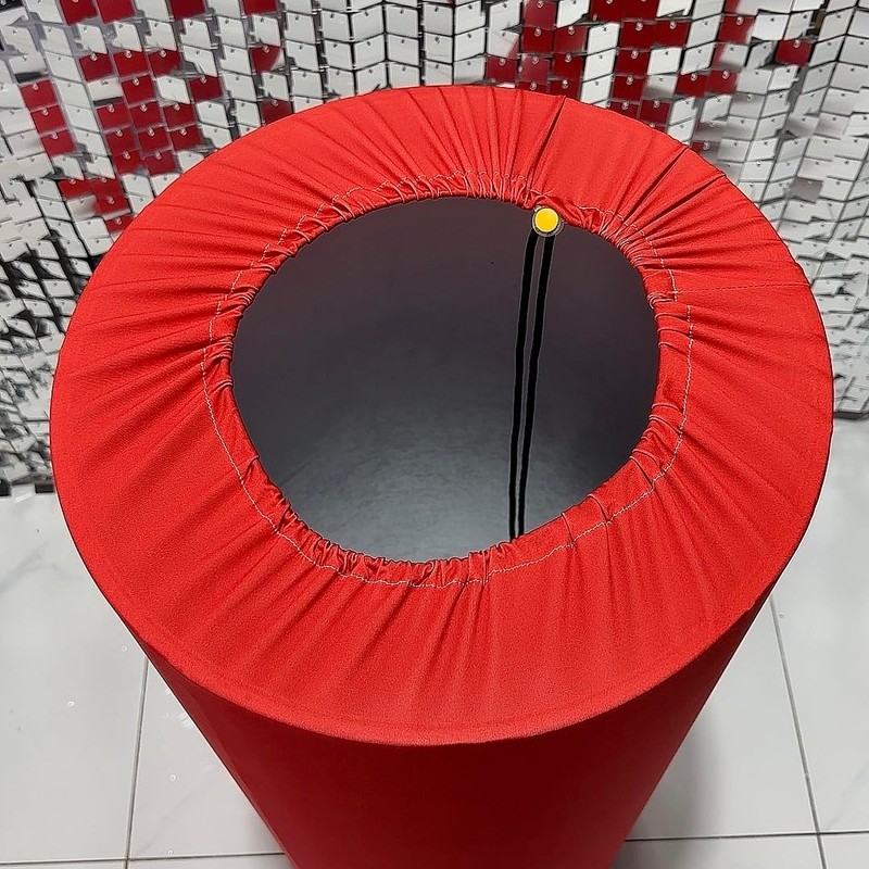 KONPON 5pc Red Cylinder Pedestal Display Covers for Birthday Parties,