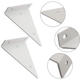 Pack of 2 Shelf Brackets Triangle Shape, Hidden Shelf Brackets, Triangular Shelf Brackets, White Shelf Brackets with Screws, for Hangers, Shelf, Bookshelf, Kitchen