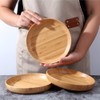 cluzelar Bamboo Plates 7.5Inch Round Bamboo Plates Reusable Dinner Plates