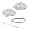 4-Pack Small Glass Serving Dish with Cover for Butter, Cream