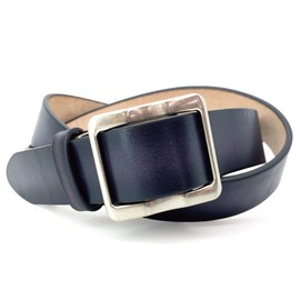 RAITO Leather Tochigi Leather Belt, Genuine Leather, Made in Japan, Men's, Stepless, Adjustable Buckle, Graduated Color, Black