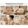 White Leather Jewelry Storage Box with Three Layers and Removable