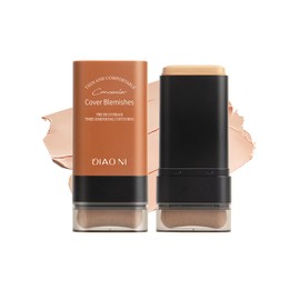 Stick Foundation with Brush Cover Foundation, High Coverage, Moisturizing, No Techniques Required, Just Apply Directly Silky Stick Foundation, Hide Bears, Skin Tone Correction, Natural Skin Color,