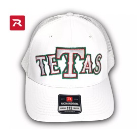 Unbranded "TETAS" Texas Rangers Overlap Otto Cap Richardson 112 Snapback | Embroidered - Mexico White Richardson 112