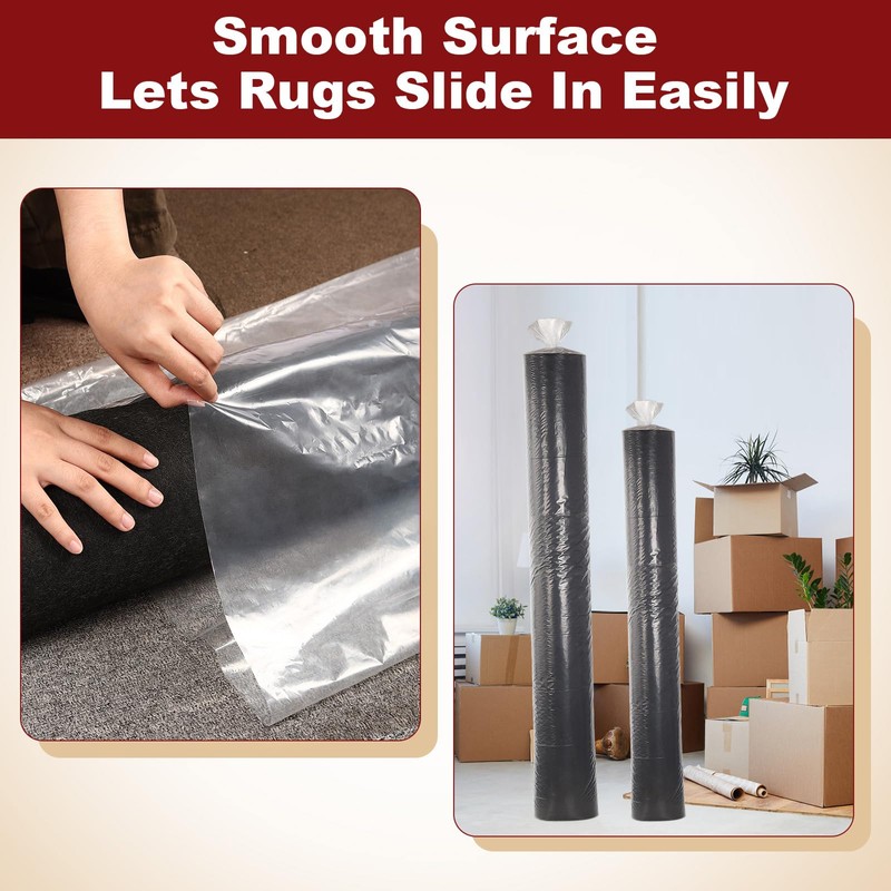 Carpet Storage Bag,Plastic Rug Storage Bag with Zip Tie,Rug Bags