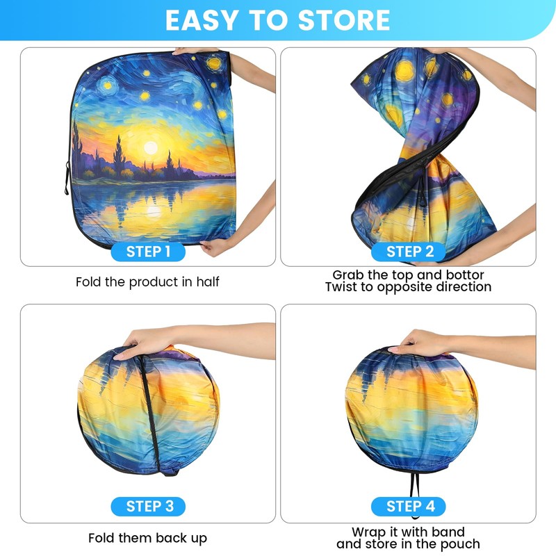 Car Windshield Sun Shade - Reflector Sunshade Offers Ultimate Protection