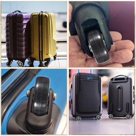 OwnMy 50mm x 17mm Clear Luggage Wheels Replacements Set of 4 Mute Suitcase Replacement Wheels with Screws Axles Bearings, Rotatable Rubber Luggage Replacement Wheels Silent Suitcase Swivel Wheels Kit