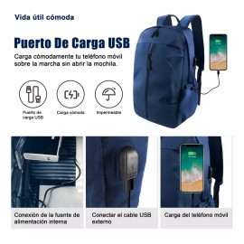 Mochila Laptop ,impermeable Y Resistente Al Desgaste Con Cargador Usb