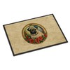 Caroline's Treasures DAC2414MAT Pug Christmas Flowers Doormat Front Door Mat