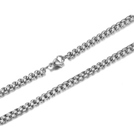 UMtrade Women's Men's Stainless Steel Round Box Chain Link Necklace 60cm
