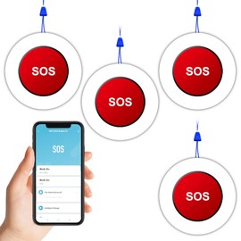 Wolf Guard Tuya WiFi Smart SOS Emergency Button, Wireless Panic Call Button, Personal Alarm for Elderly Disabled Patients and Children (4pcs 1pack)