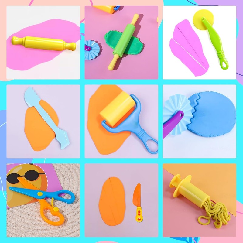 Kleeblatt Dough Tools Set for Kids - 37 Pcs Playdough