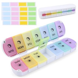 Foldable 7-Day AM/PM Pill Organiser, Magnetic, Travel