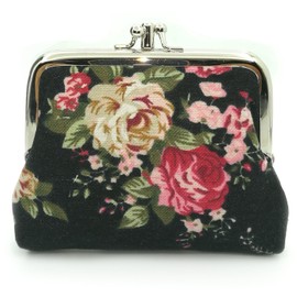 Sanxiner Cute Floral Buckle Coin Purses Vintage Pouch Kiss-lock Change Purse Wallets