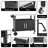 Dining Cart Table with Big Storage Cabinet, Movable Outdoor BBQ