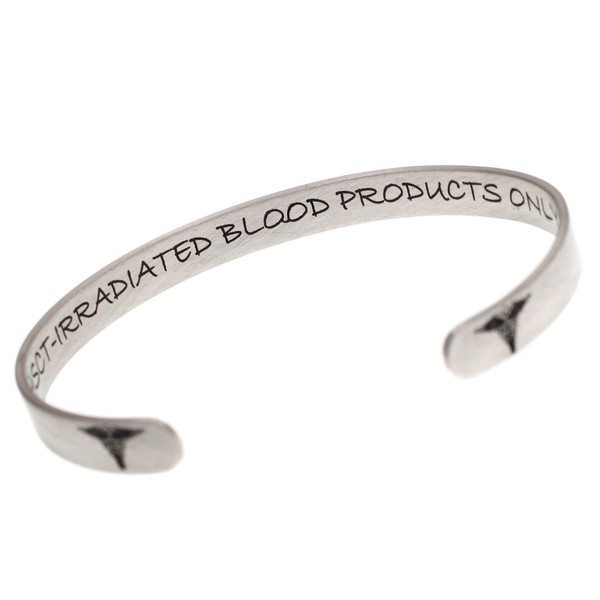 Custom .925 Sterling Silver Medical Alert Cuff Bangle Bracelet –