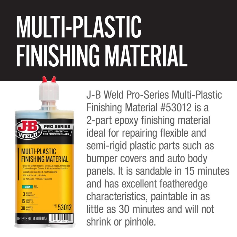 J-B Weld Multi-Plastic Finishing Material - 200ml - 2 Mixers