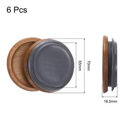 uxcell 6pcs Regular Mouth Mason Jar Lids, 70mm Wooden Canning Lids with Airtight Silicone Seal for Ball, Jars, Coffee