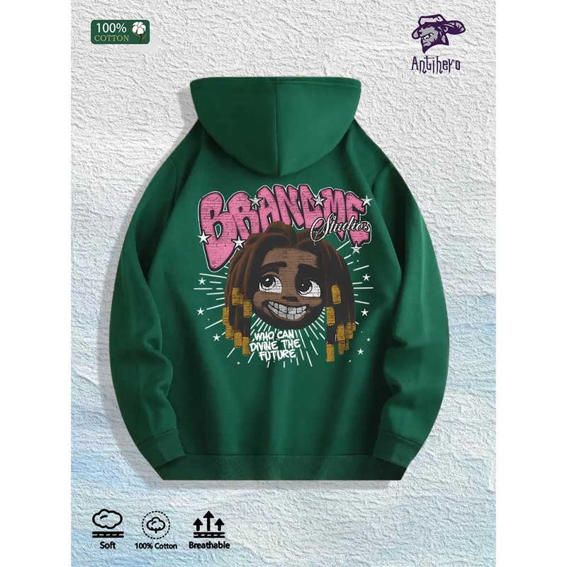 BRANME Studios Graphic Hoodie 100% Cotton US Warehouse 7 ColorsColor: