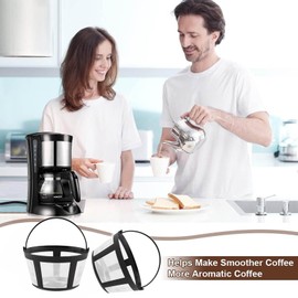Coffee Filter Baskets 4PC, 8-12 Cups Coffee Filters Baskets Replacement Reusable Coffee Filters for Mr. Coffee and Black & Decker Coffee Makers and Brewers, Fit for 8-12 Cup Basket Coffee Machine