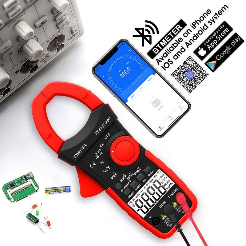 BTMETER AC/DC 1000A Clamp Multimeter, 4000 Counts Digital Clamp-on Meter