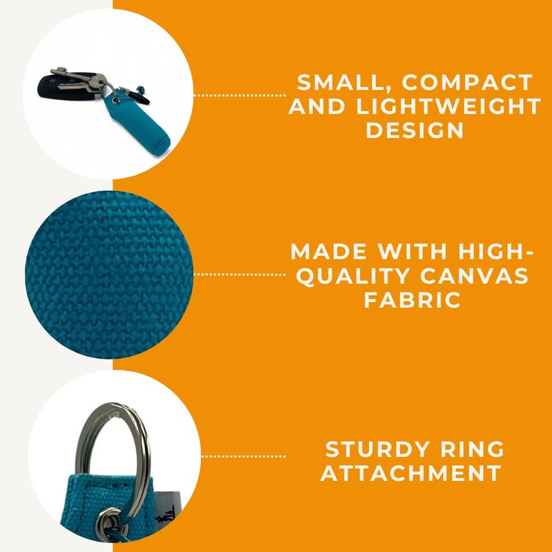 Dog and Field Dummy Keyring - Blue. Novelty Keyring, Micro