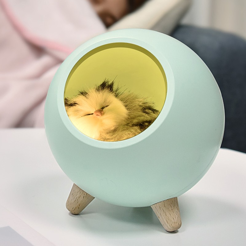 Mini Cute Kitten House Desktop LED Night Light Lamp Stepless