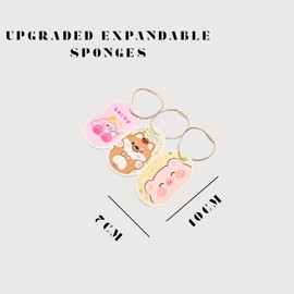 Glowvision Trade Cartoon Cellulose Kitchen Sponges – 3-Pack Cute Animal Shaped Eco Sponges, Expands in Water, Natural Wood Pulp, Non-Scratch & Family Safe for Dishwashing and Bath Use