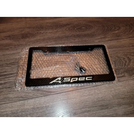 acura sport (Glowing) Acura A-Spec 100% Black Carbon Fiber License Plate Frame Premium