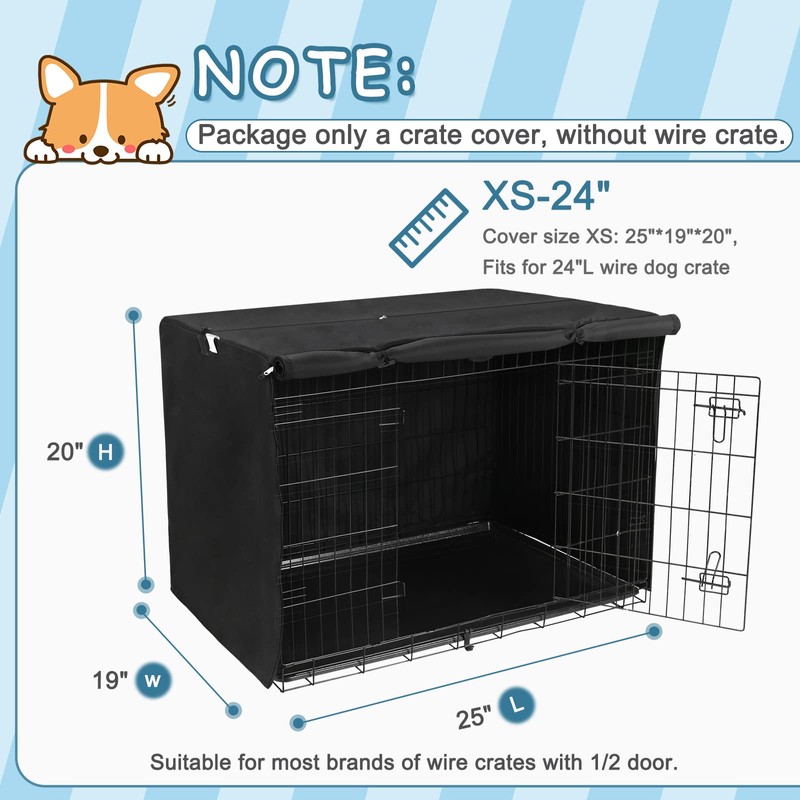 Deblue Heavy-Duty Dog Crate Cover, Privacy Pet Kennel Cover Universal