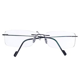 Rongchy Super Light Titanium Shortsighted Myopia Work Glasses -3.00 Strengths Black Colour Men Women Fashion Rimless Myopia Glasses