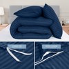 Utopia Bedding Utopia Bedding Double Striped Navy Print Duvet Cover