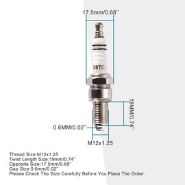 GOOFIT Universal D8TC Spark Plug for 125cc 150cc 200cc 250cc Chinese ATV Dirt Bike Go Kart Moped Scooter