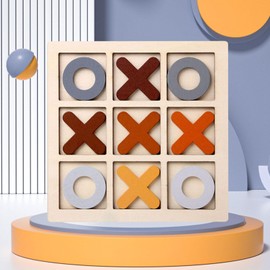 Esquirla Wooden Tic TAC Toe Game Noughts and Crosses Chess Board Game XO Table Toy for Outdoor Indoor Kids Families Coffee Table Decor, Coffee