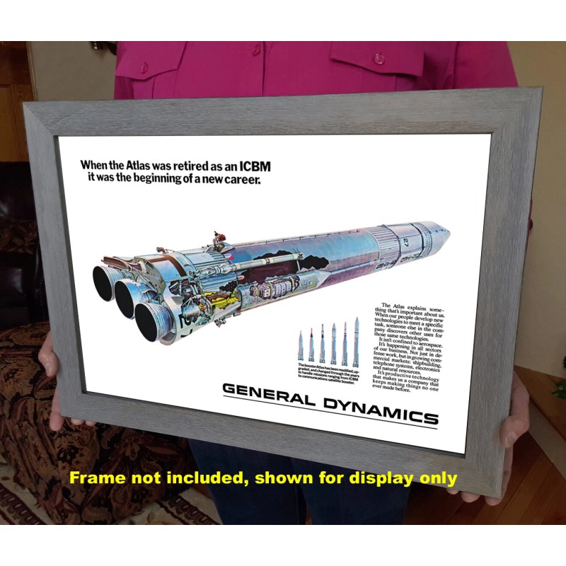 Atlas Rocket Booster - General Dynamics 1971 Vintage Advertising Poster