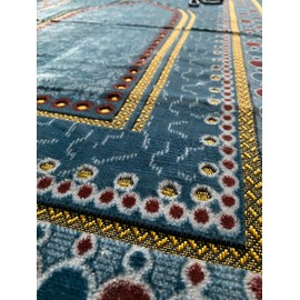 Prayer Mat (+ FREE Prayer Beads Tasbih) Islamic Namaz Texture Lightweight soft Muslim Carpet Turkish Janamaz Namaz Sajadah, Ideal for Travel/Home/Office/Masjid/Hajj/Umrah (Turquoise)
