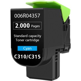 Cyan Toner Cartridge for Xerox C310 C315 Printer,2000 Pages High Capacity Replacement 006R04365 and 006R04357 Ink Cartridge for Xerox C315DNI C310DNI Color Multifunction Printer(Cyan)