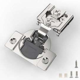 2 Pack (1 Pair) Soft Close Cabinet Hinges 1/2" Overlay for Kitchen Cabinet Doors, Slow Self-Closing Concealed Hidden Hinges for Face Frame –Stainless Steel, 3-Way Adjustable & Quiet Close Damper