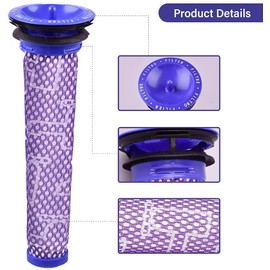 6 Pack Filter Replacement for Dyson V7 Motorhead, V7 Absolute, V7 Animal, V8 Animal, V8 Absolute, 3 Pre Filter and 3 HEPA Post Filter Replaces Part # 965661-01 & 967478-01,Reusable and Washable