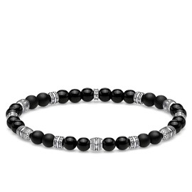 THOMAS SABO A1924-704-11 Unisex Bracelet Talisman Black 925 Sterling Silver Blackened, Sterling Silver, Glass