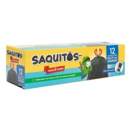 12 Bolsas De Basura Grandes Sakitos Bas, 65x77 Cm                                                                                                     