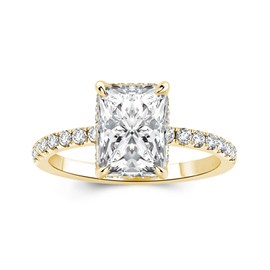 PAFIDDY 1.5 Carat Radiant Cut Moissanite Engagement Ring for Women, S925 Sterling Silver, D Color VVS1 Lab-Created Moissanite Promise Ring, Sterling Silver, Created Moissanite