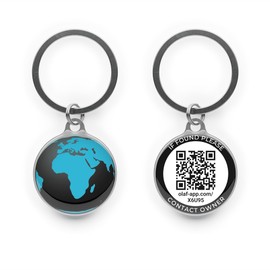 OLAF-App Securing Values: 1x Luggage Tag: Address Tag for Luggage - with Free Anonymous Contact Function World Globe Design Luggage Tag Air Travel or Cruises