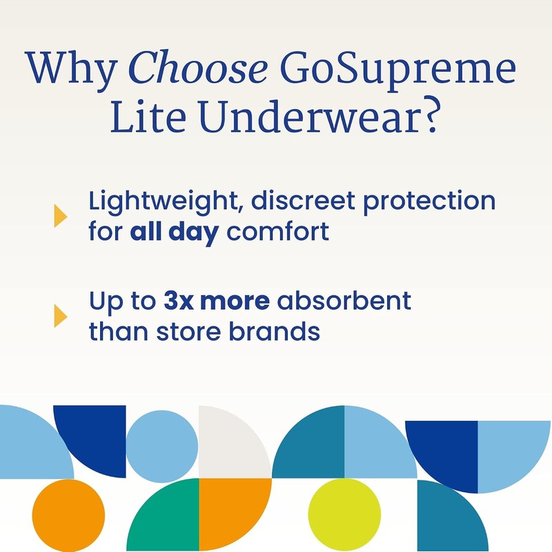 NorthShore GoSupreme Lite Incontinence Underwear, 6-Hour Pullup Style, 2X-Large, 12