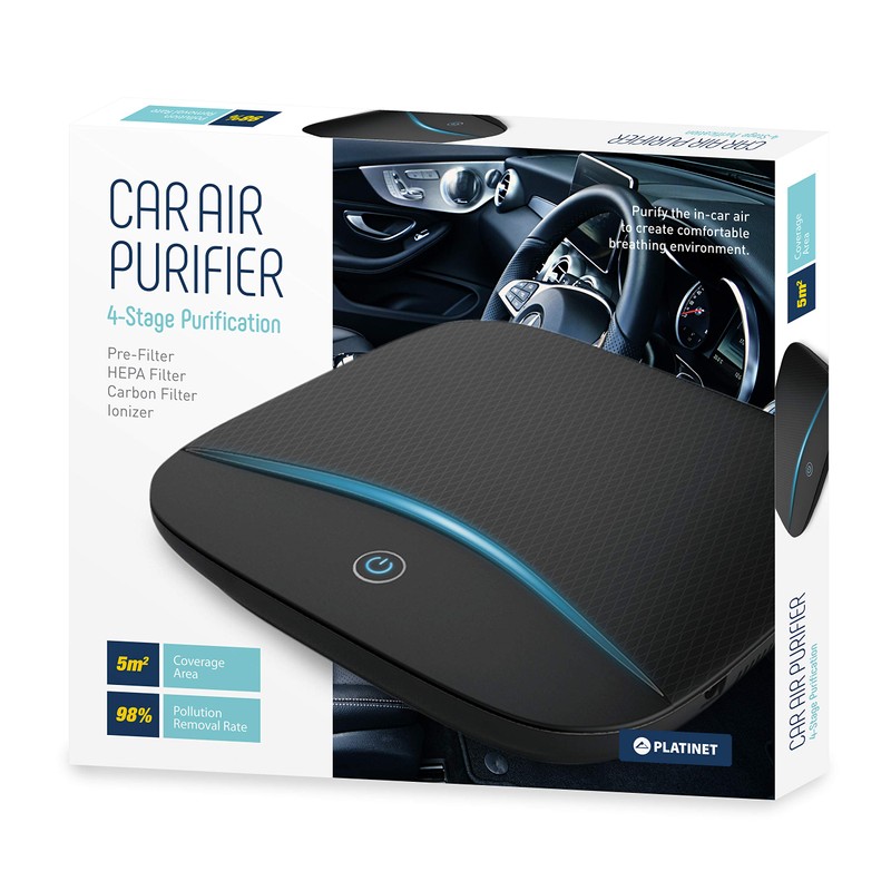 Platinet PCAPCHC Portable Air Purifier for Car, Black, 18 x